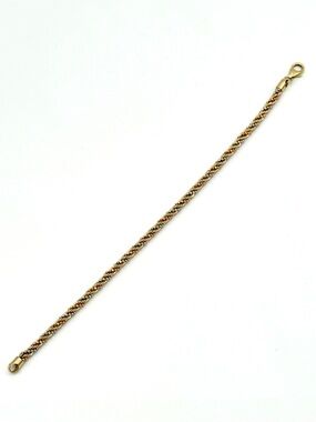 14k Tri Color Gold, 3MM Diamond Cut Rope Bracelet - 7.5”